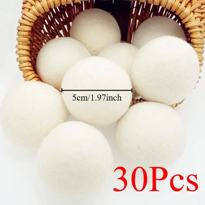 30-Pack Wool Dryer Balls Handmade Drying Balls Dryer Reusable Natural Fabric Softener Reduce Wrinkles and Decrease Drying Time Zpaxo 30pcs