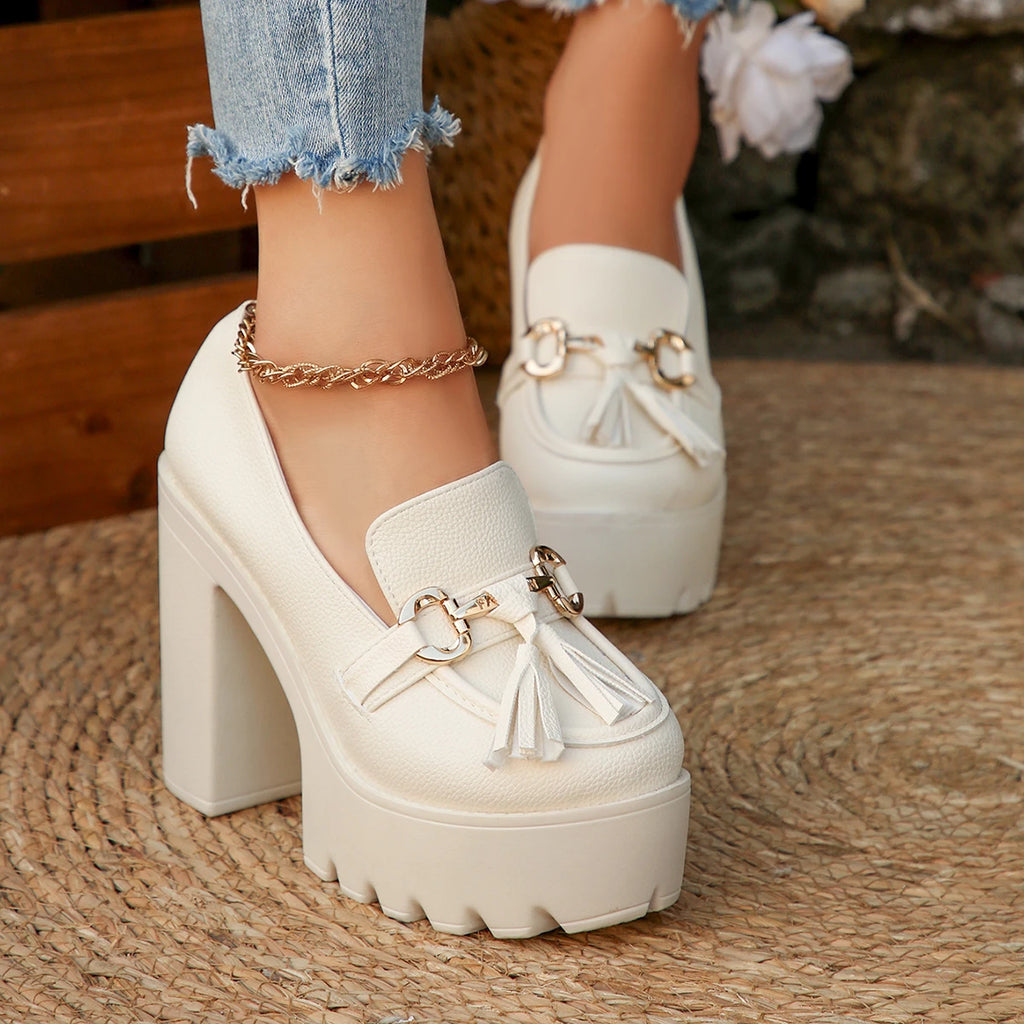 Heels Women Mary Jane Shoes Retro Bows Elegant Chunky Heel Wedding