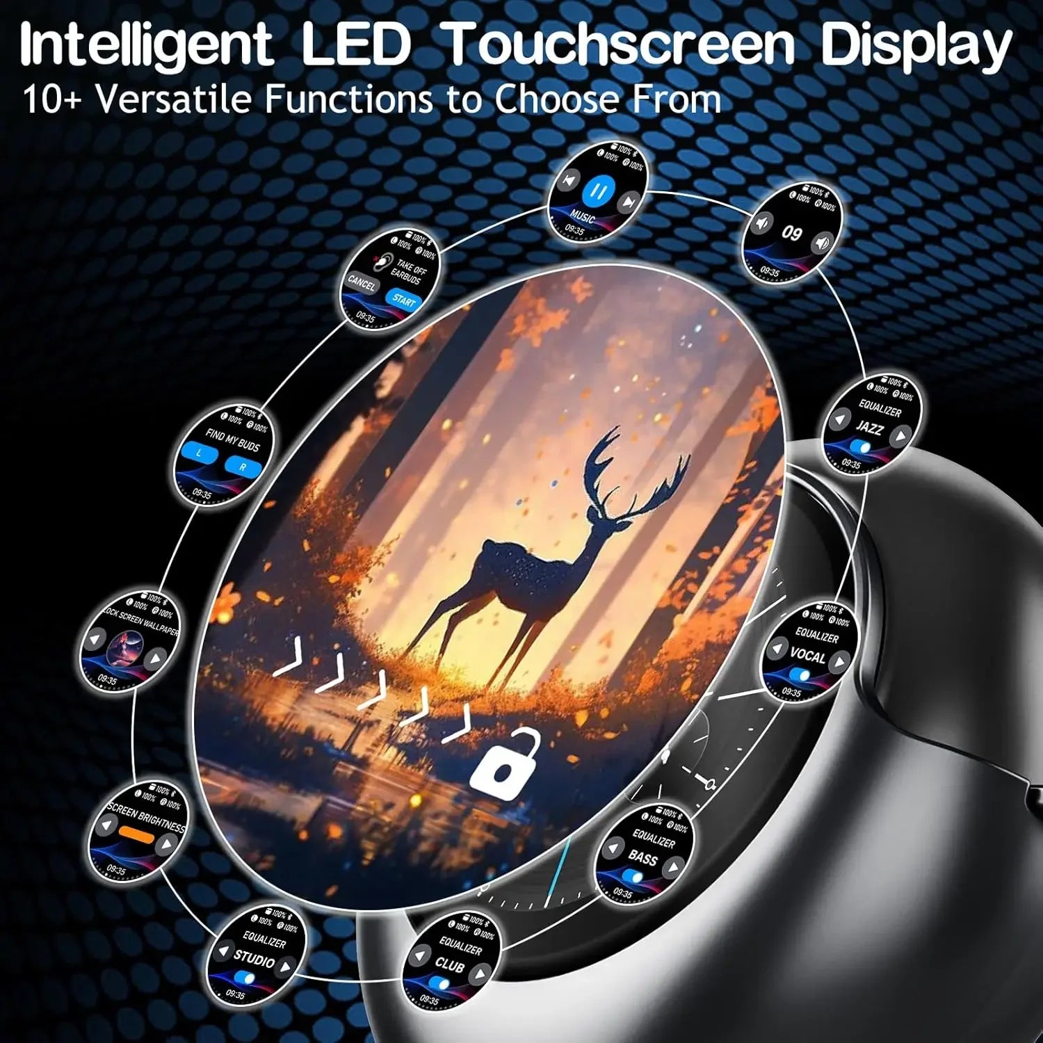 Wireless Earbuds ENC Noise Cancelling Ear Buds Smart Touchscreen Case