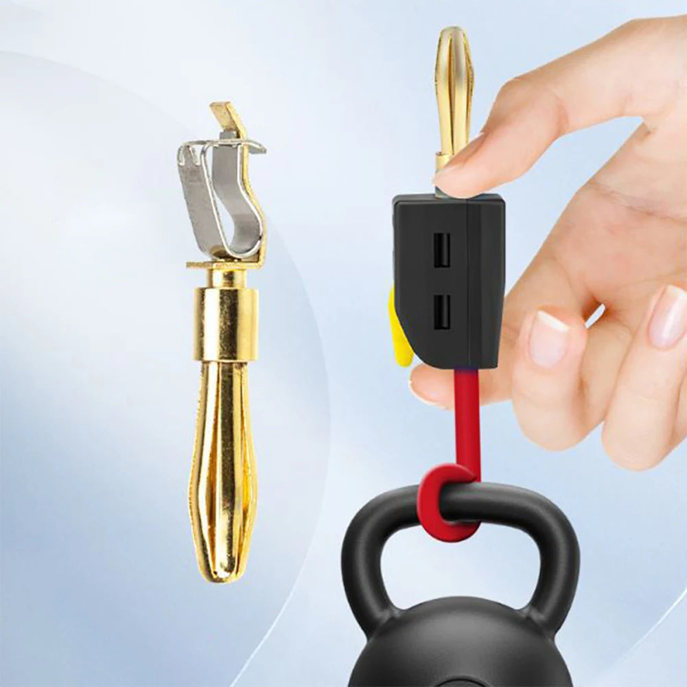 Banana Plug Solder-free Current Plugs Self-locking Gold-plated