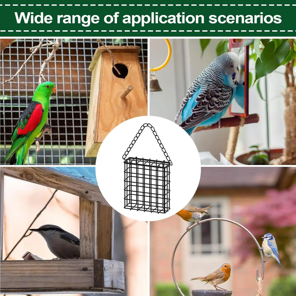 Suet Feeder Wild Birds Wire Metal Cage Fat Ball Bird Balcony Garden
