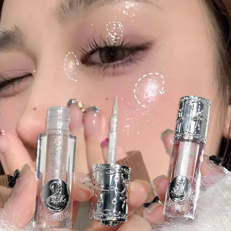 Balletism Glitter Liquid Eyeshadow Pearly Fine Shimmer Long Lasting Sparkling High Gloss Sequin Eye Shadow Lying Silkworm Makeup Zpaxo