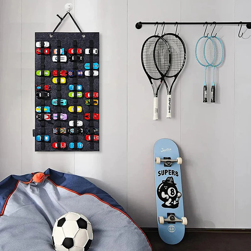 Hanging Organizer Wheels Wall Mount Display Case Large Capacity