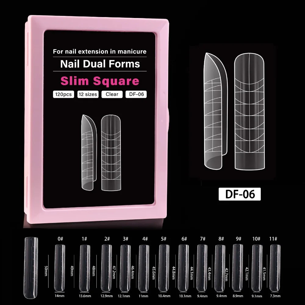 Inner French Line Nail Molds 12 Sizes Square Shape Acrylic Art Mold Zpaxo F