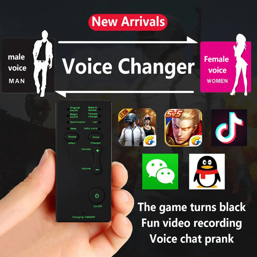 Voice Changer Microphone Disguiser Phone Microphone Voice Changer for PS4 Xbox Console PC Phone Tablet Sound Card 7 Sound Zpaxo
