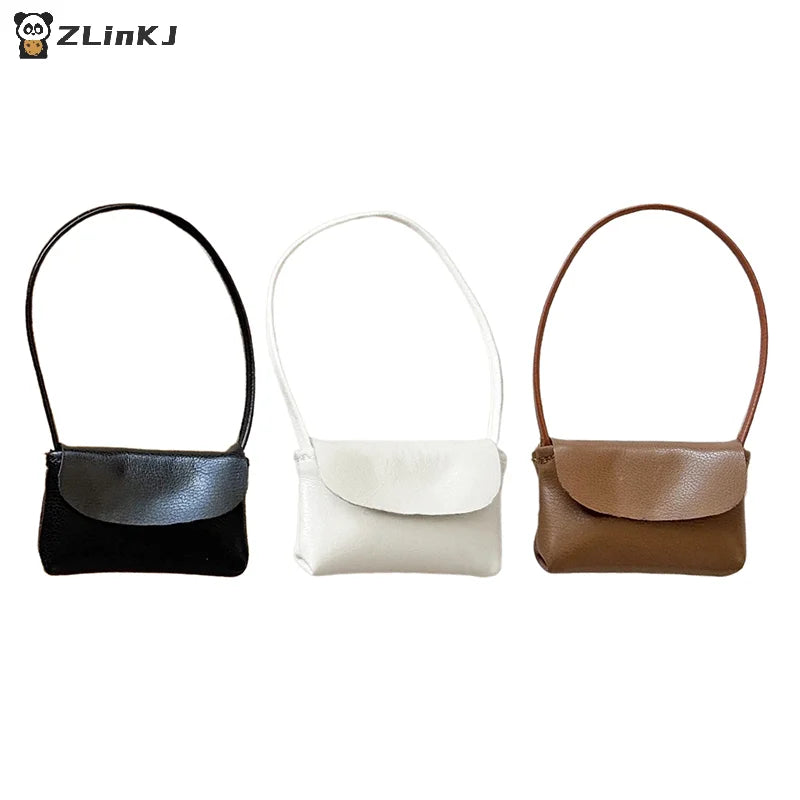 ▶1Pcs PU Leather Purse Accessories For 15-17cm Doll Handbag Lady Leather Bag Dollhouse Decoration Pretend Play Toy Zpaxo