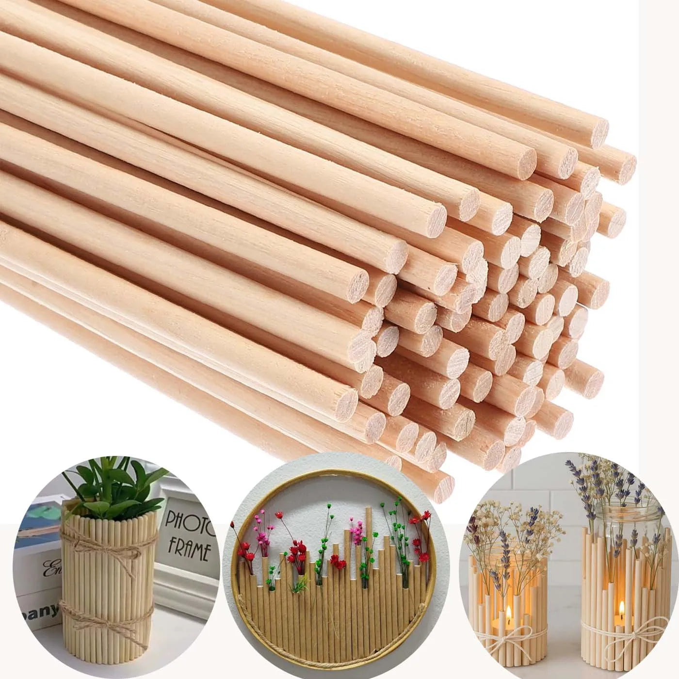 100-Pack Round Wooden Craft Sticks – DIY Models & Decor Wooden Craft Sticks Zpaxo