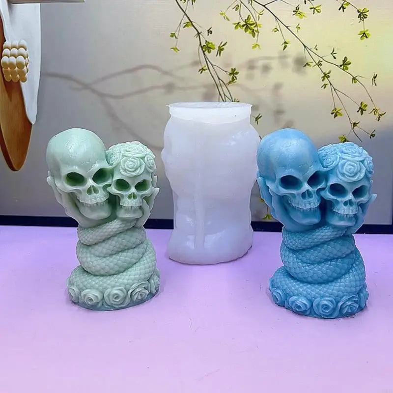 Skull Rose Snake Silicone Molds Making Soap Chocolate Halloween Home