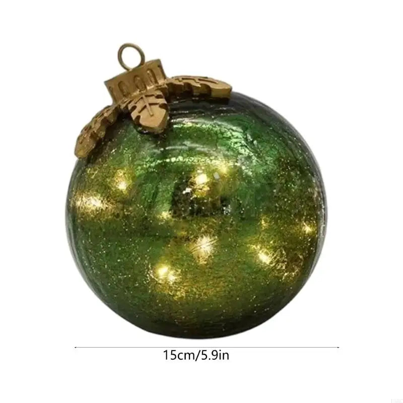 Glass Christmas Tree Ornament LED Lights Battery Powered Festival