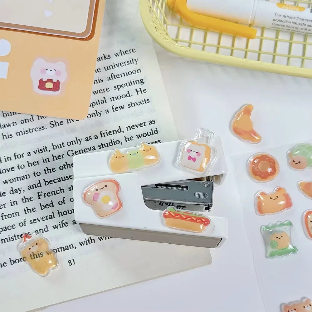 Funny Sweet Furit Ice Cream Pets Drop 3D Relief Sticker Scrapbooking Diy Diary Decor Journaling Stationery Kawaii Stickers Zpaxo
