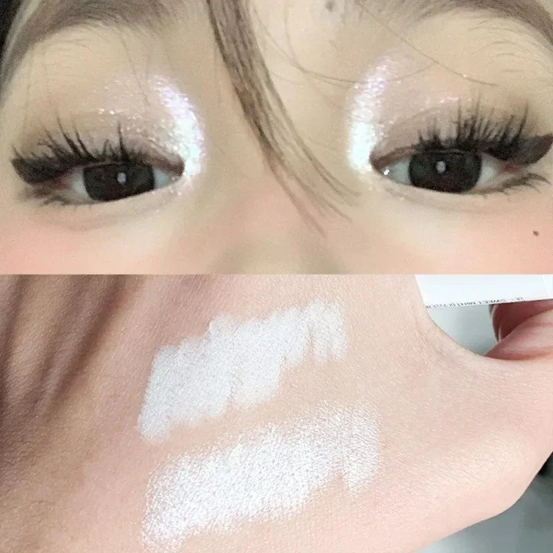 Shimmering Highlight Stick Pearlescent Matte Eyeshadow Glitter White Zpaxo
