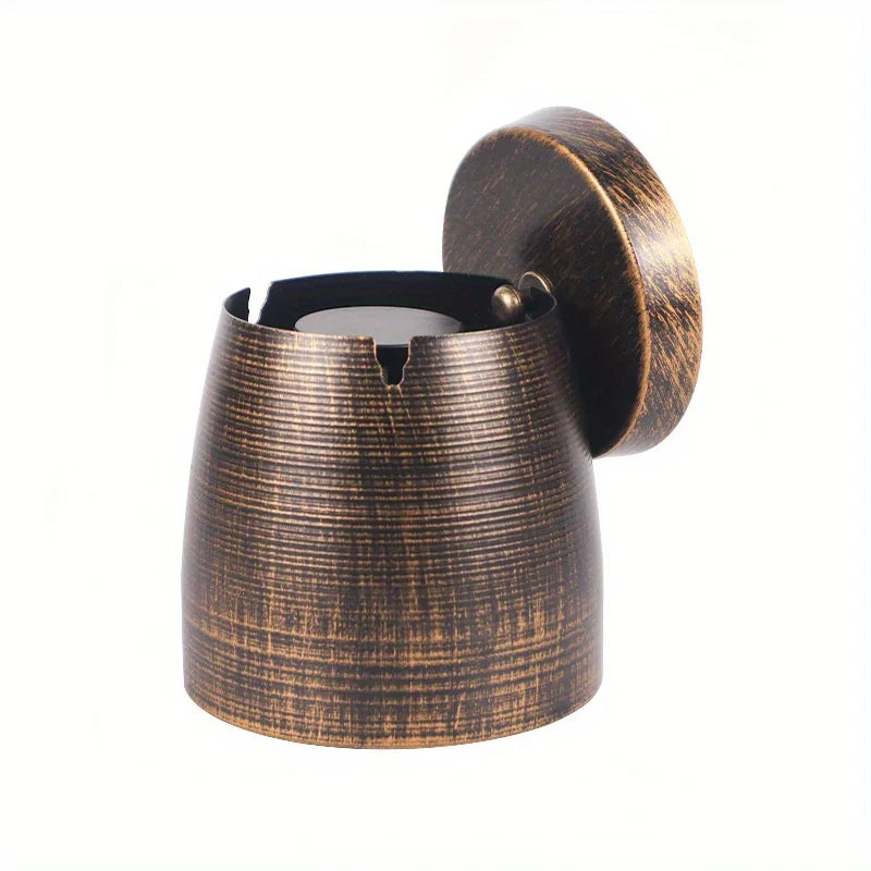 Windproof Metal Ashtray Lid Odorless Smokeless Design Indoor Outdoor