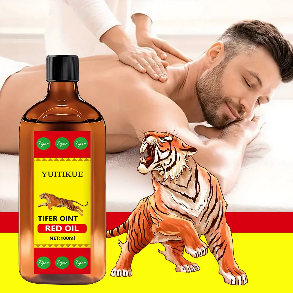 YUITIKUE Tiger Formula Red Oil 100ml – Muscle & Joint Massage Muscle Massage Oil Zpaxo