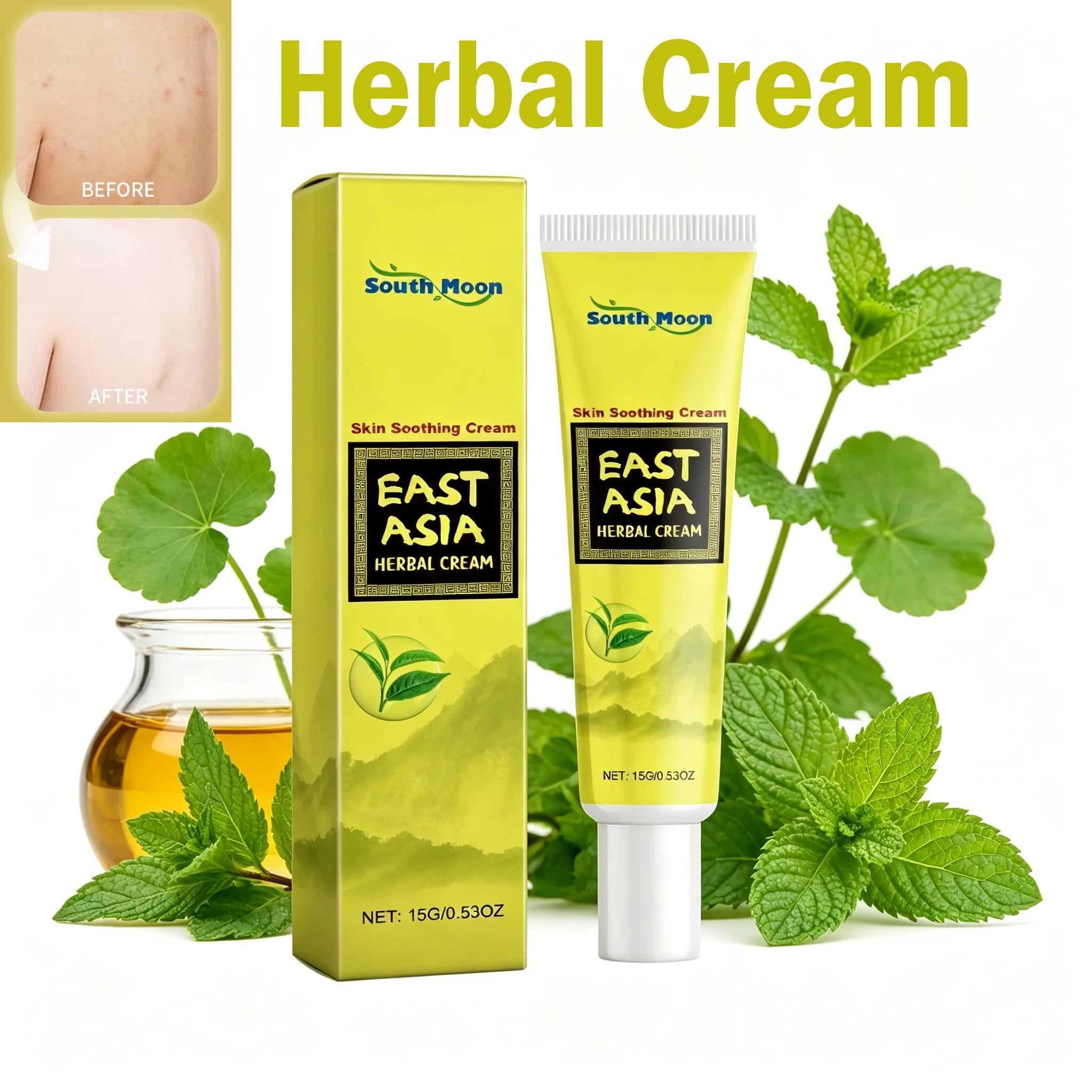 Herbal Cream Soothing Moisturizing Skin Cream with Tea Tree Centella Asiatica for Dry Skin Daily Nourishing Improve Skin Dryness Zpaxo