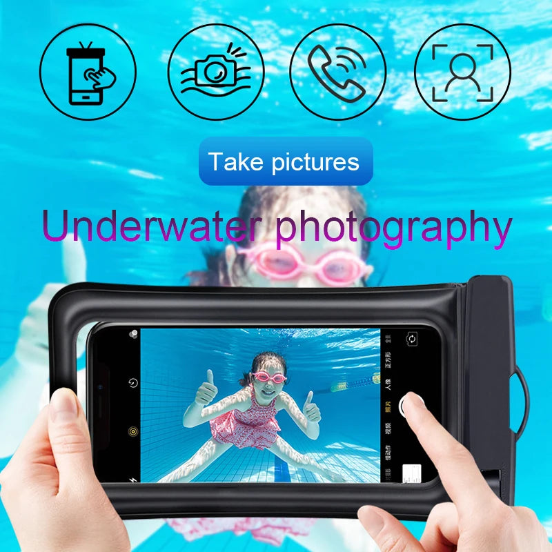 Floating Air Waterproof Swimming Bag Phone Case & Strap For iPhone 16 15 14 13 12 Samsung S23 Xiaomi 13 Huawei P30 Lite Cover Zpaxo