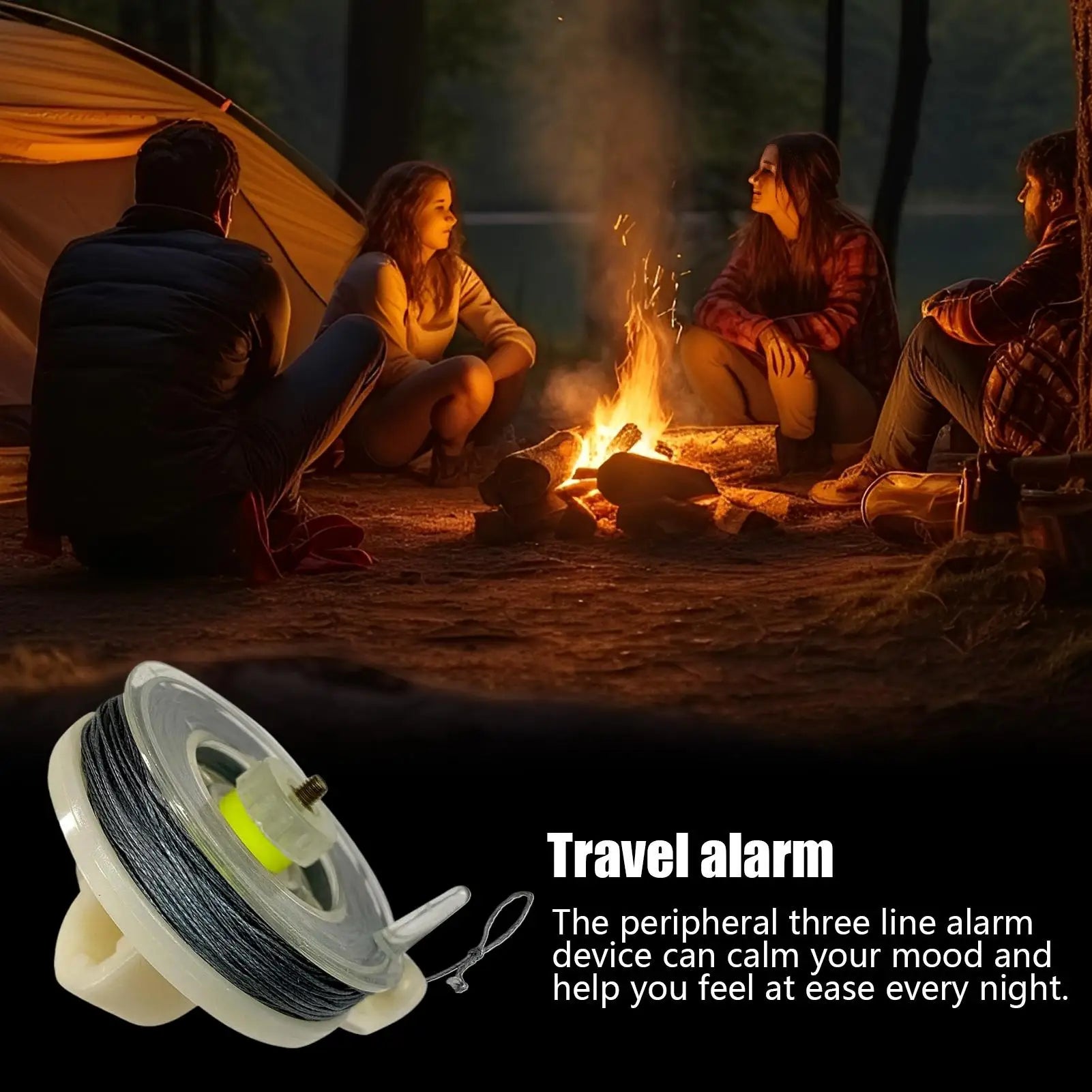 Trip Wire Security Alarms Trip Wire 82ft Weatherproof Camping Accessories Security System for Defense Hunting Traps Survival Zpaxo