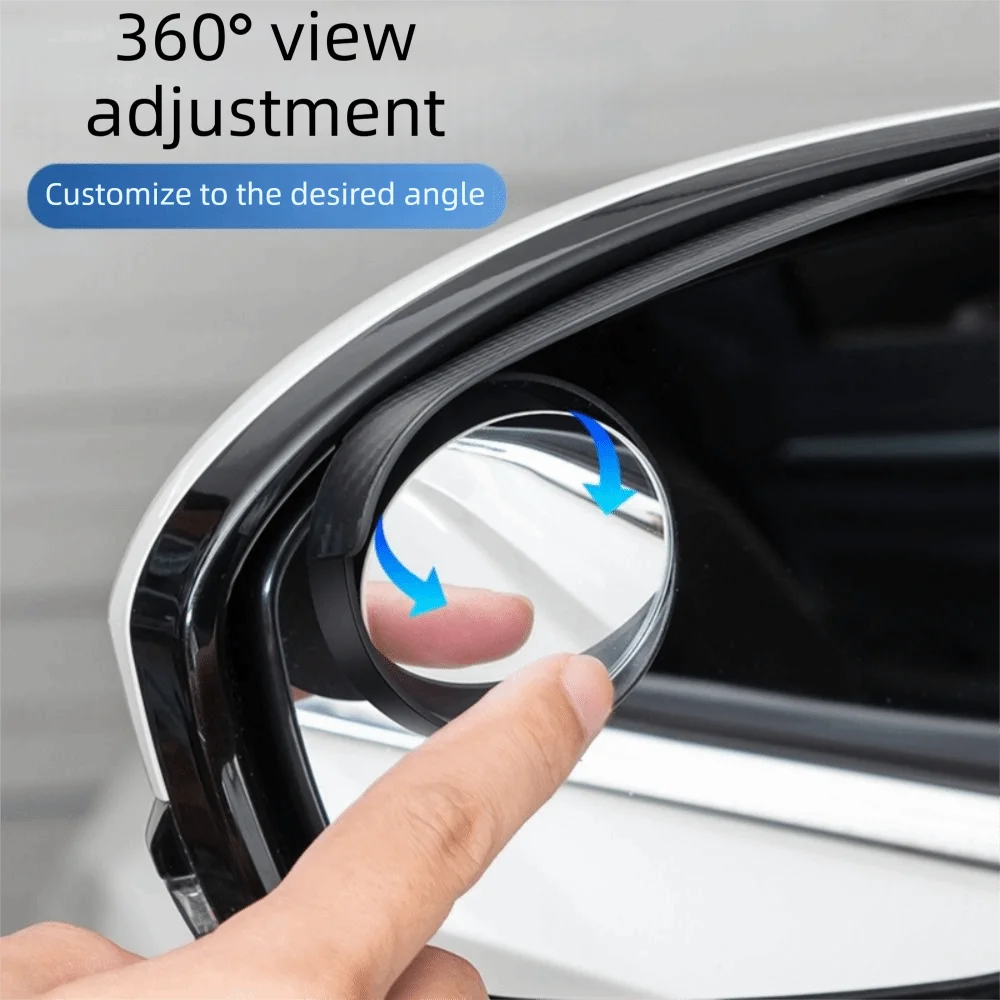 Carbon Fiber Blind Spot Mirror Small Round Mirror 360 Degrees Rearview Mirror Extended Field of View Multi-Function Rain Eyebrow Zpaxo