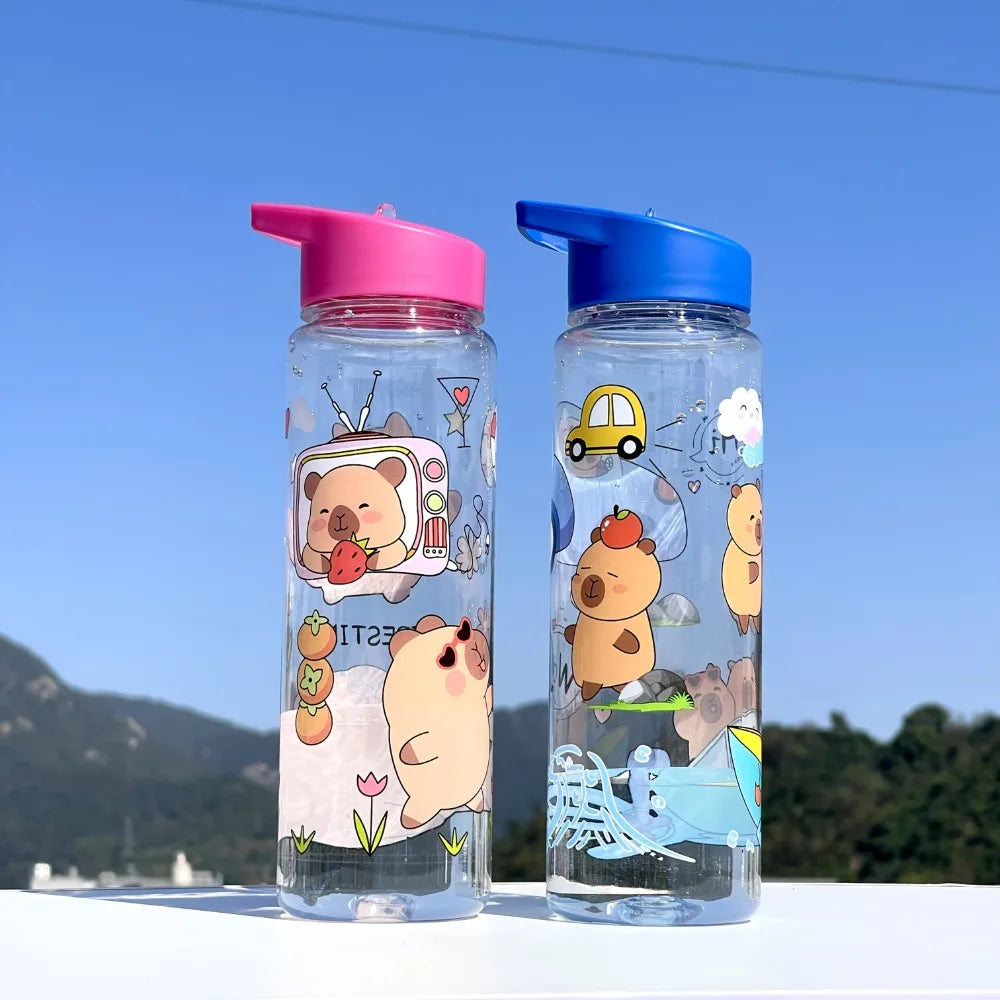Cute Portable Capybara Sports Outdoor Straw Cup Water Very Suitable