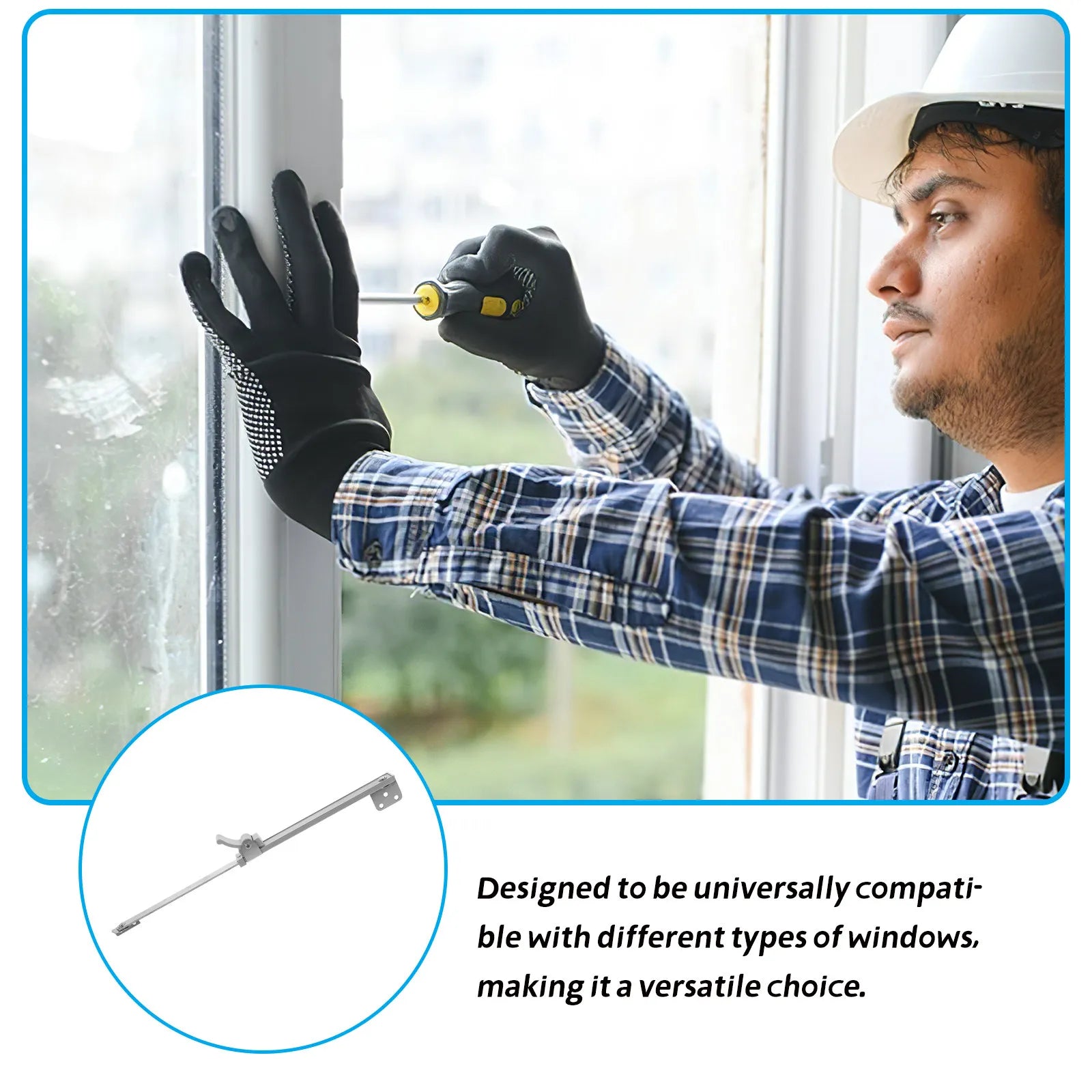 Adjustable Telescopic Window Brace Rod Aluminum Alloy Windproof Stay