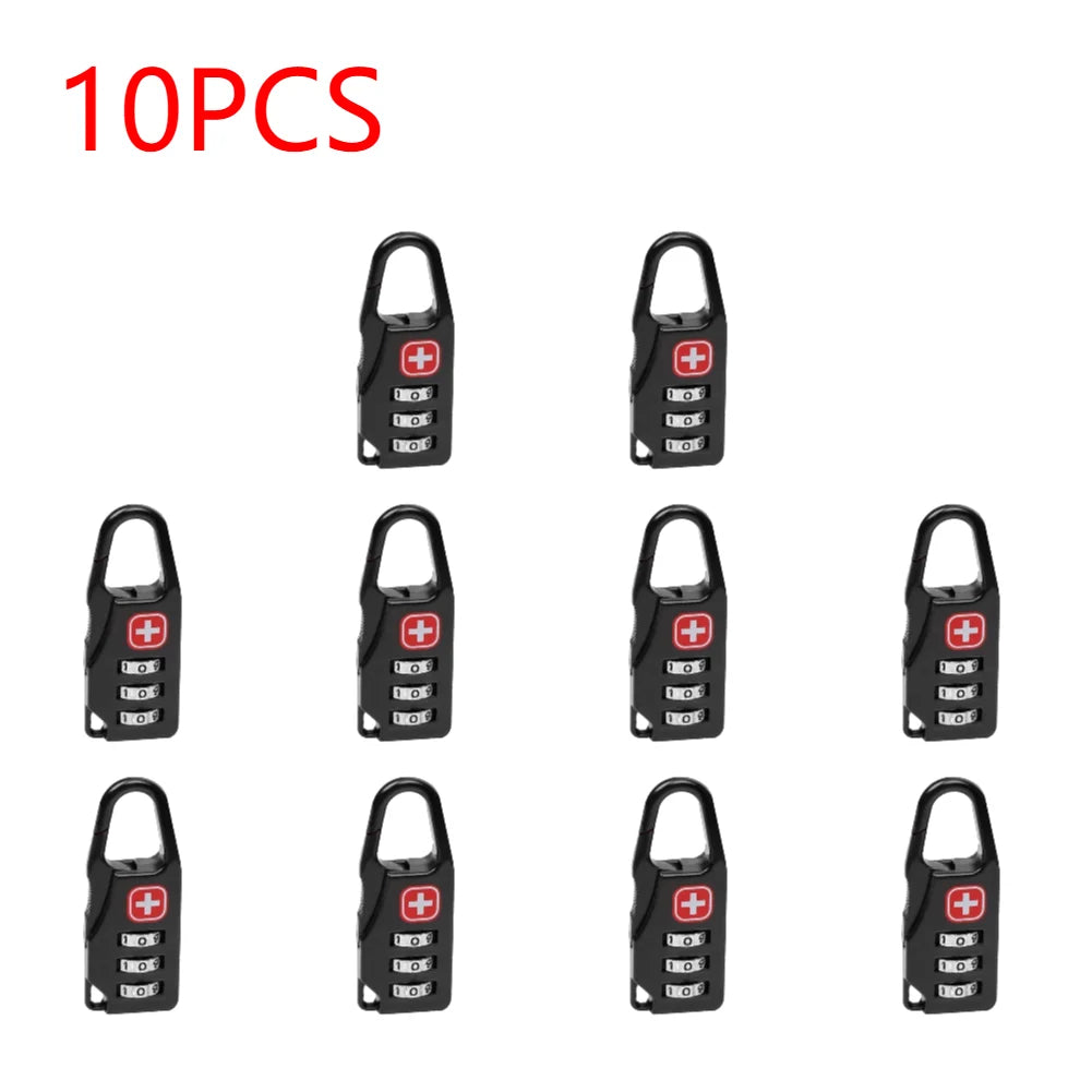 Outdoor Backpack Handbag Zipper Lock Anti Theft Portable Mini Combination Code Number Lock for Travel Backpack Accessories Zpaxo 10PCS