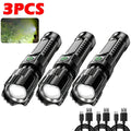ZHIYU P200 LED Zoom Tactical Flashlight – 1600lm USB Rechargeable