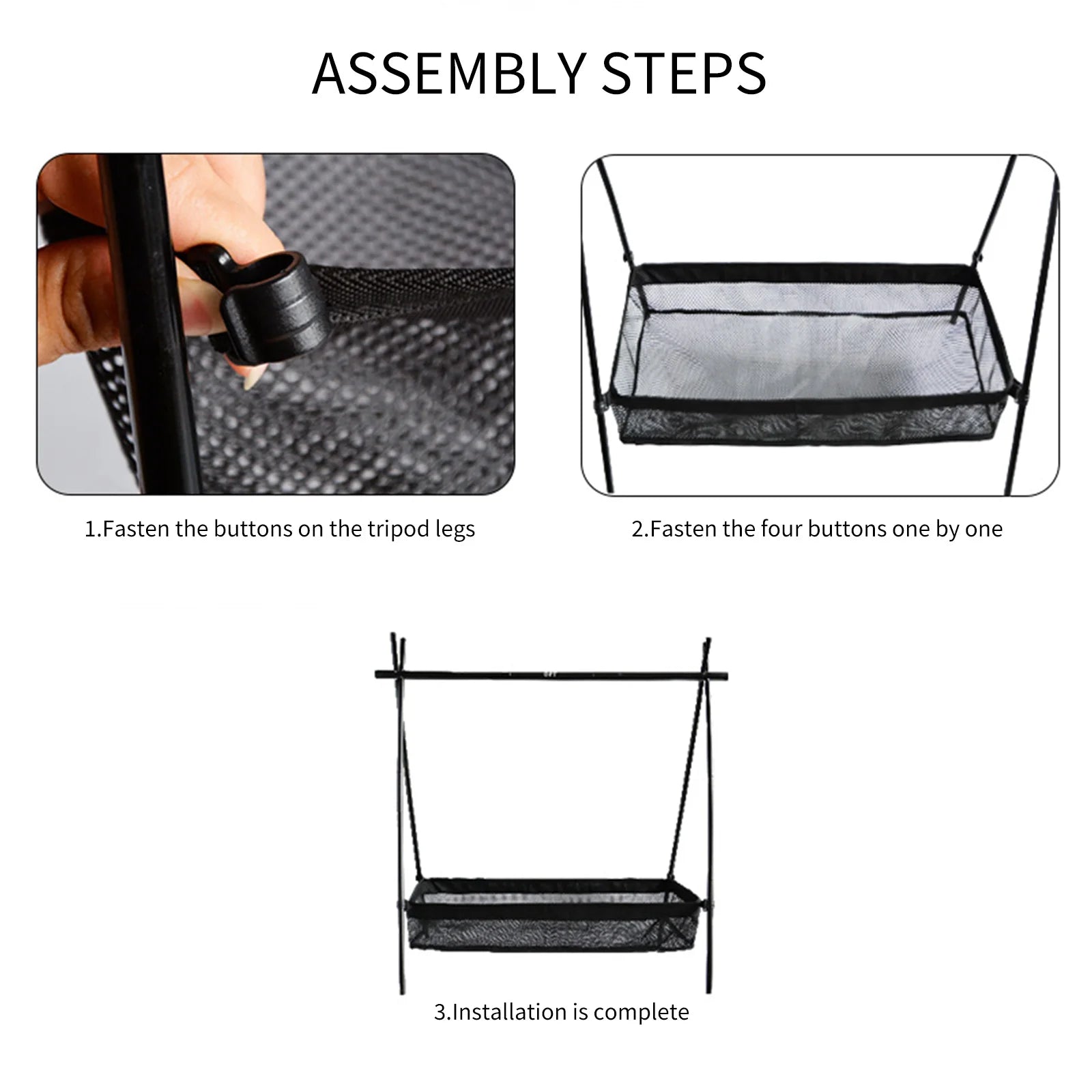 Folding Net Bag Multifunction Camping Mesh Bag Large Capacity Tripod Mesh Organizer Bag Outdoor Mesh Pocket for Camping Hiking Zpaxo