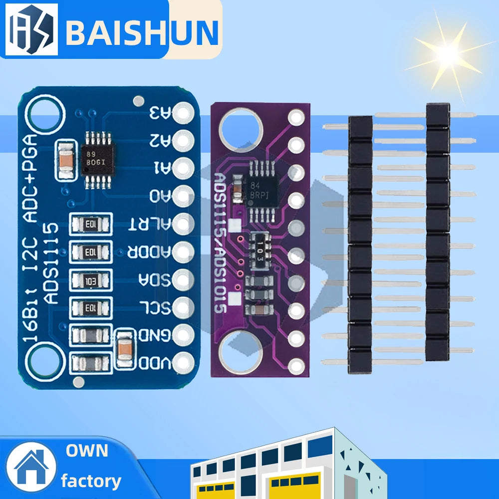 16-Bit ADC Module ADS1115 ADS1015 I2C 4-Channel Programmable Gain Zpaxo