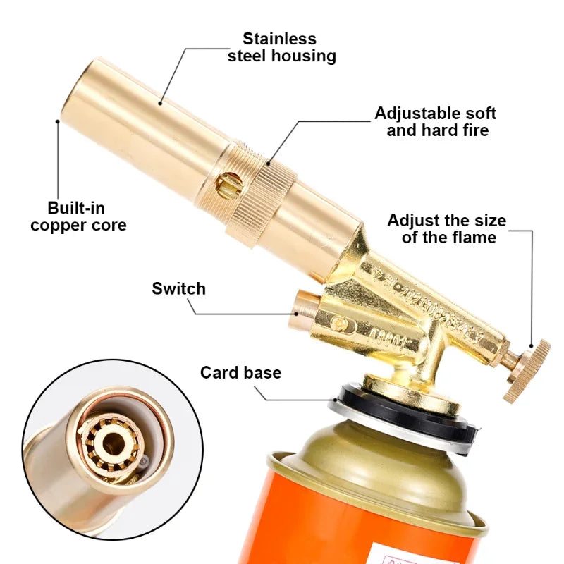 Welding Torch Gas Burner Flame Gun Temperature Brass Copper Brazing