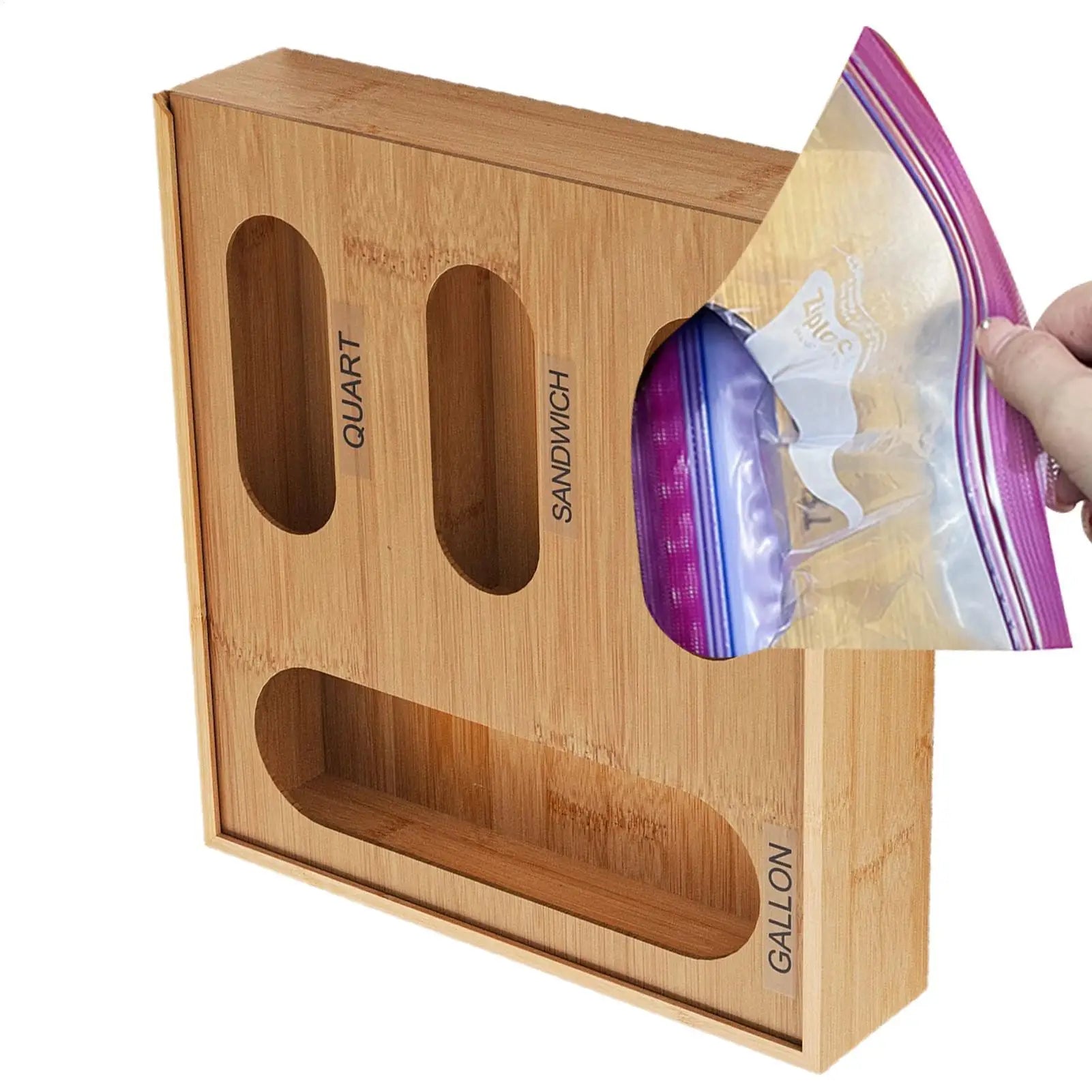 Baggie Organizer for Drawer 4 in 1 Kitchen Container Storage Bag Organizer Kitchen Drawer for Gallon Quart Sandwich Snack Zpaxo