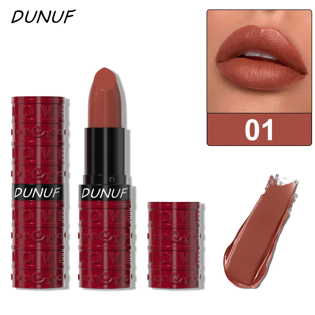 3Colors Velvet Matte Lipstick Waterproof Long Lasting Non Transfer Lip Gloss Hydrating Moisturizing Zpaxo 01