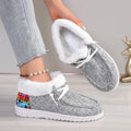 Retro Comfortable Women Plush Lined Snow Boots Sunflower Shoes Print Cozy Slip on Shoes Fuzzy Canvas Shoes Thermal Ankle Boots Zpaxo GRAY 41