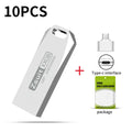 Zsuit 10pcs/USB Flash Drive 64gb Metal Pen Drives 128gb Waterproof Memories Stick 3.0 U-disk Free Logo Gift Pendrive Type-c USB Zpaxo 256M Silver