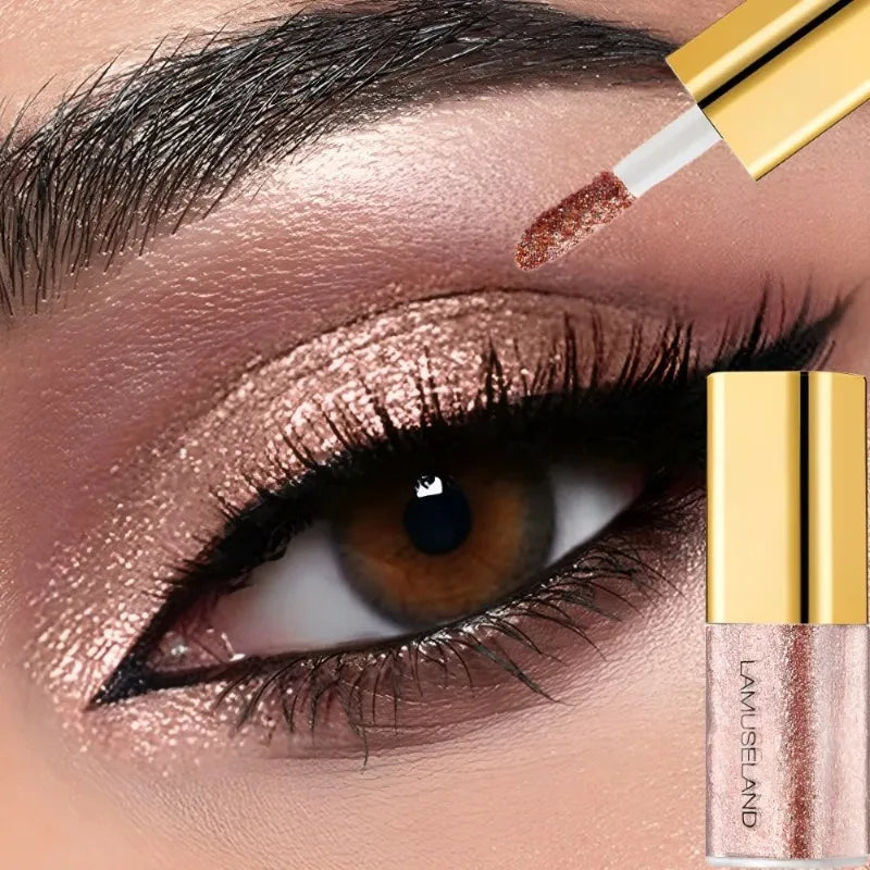 Pearly Liquid Eyeshadow Natural Smokey Silver Shimmer Glitter Diamond Zpaxo 03