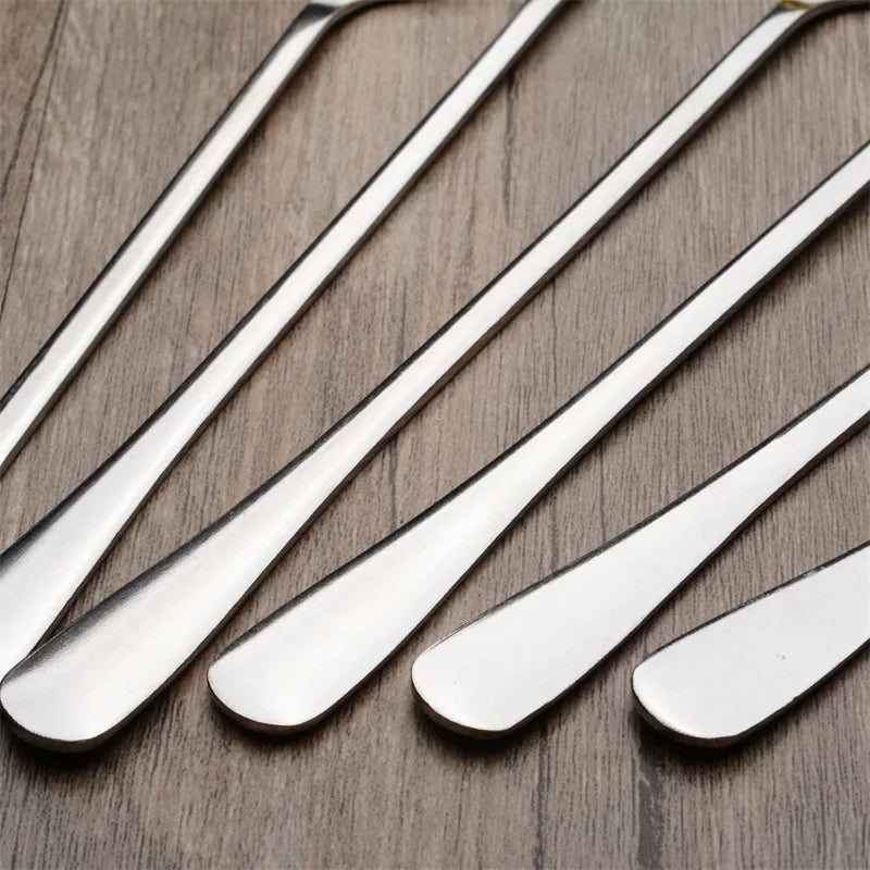 Durable Long Handled Stainless Steel Coffee Spoon Ice Cream Dessert