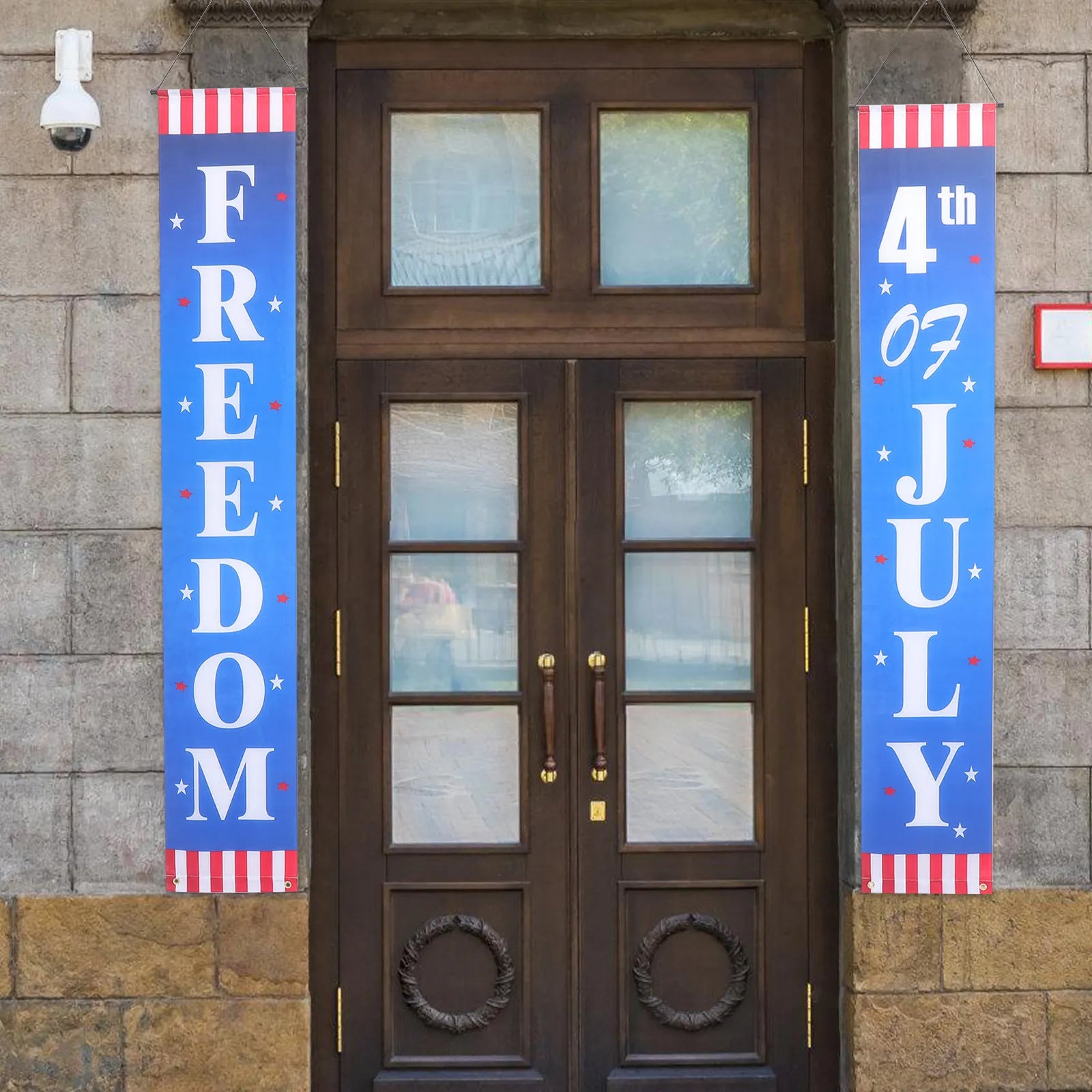 1Pair Independence Day Door Couplets Hanging Banner Patriotic Porch
