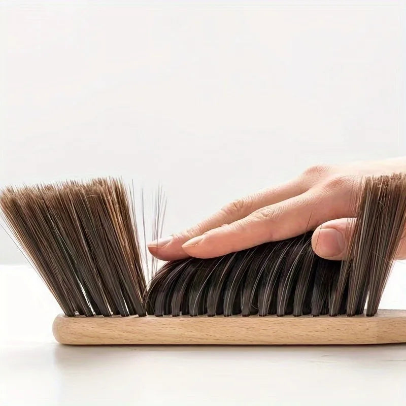 1pc Hand Broom Counter Duster Dusting Brush for Home Cleaning, Soft Dust Brush with Long Wooden Handle for Bed Sofa Furniture Zpaxo
