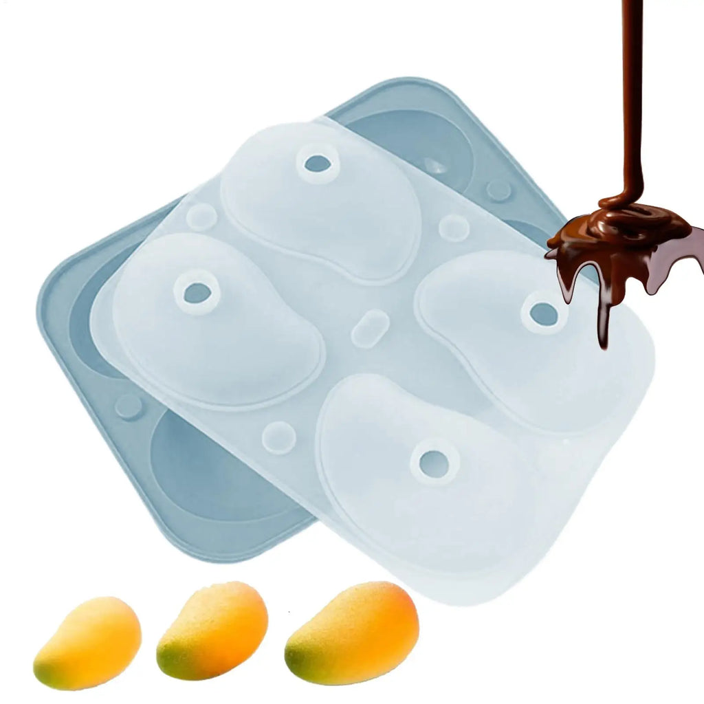 3D Mango Silicone Mold 4-Cavity Food Grade Mousse Cake Molds Kitchen