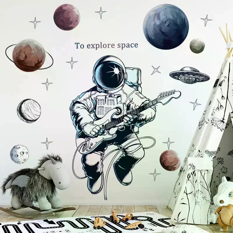 Astronaut Wall Stickers For Kids Room Nursery Kindergarten Decor Art Remvable PVC Tile Decals Zpaxo