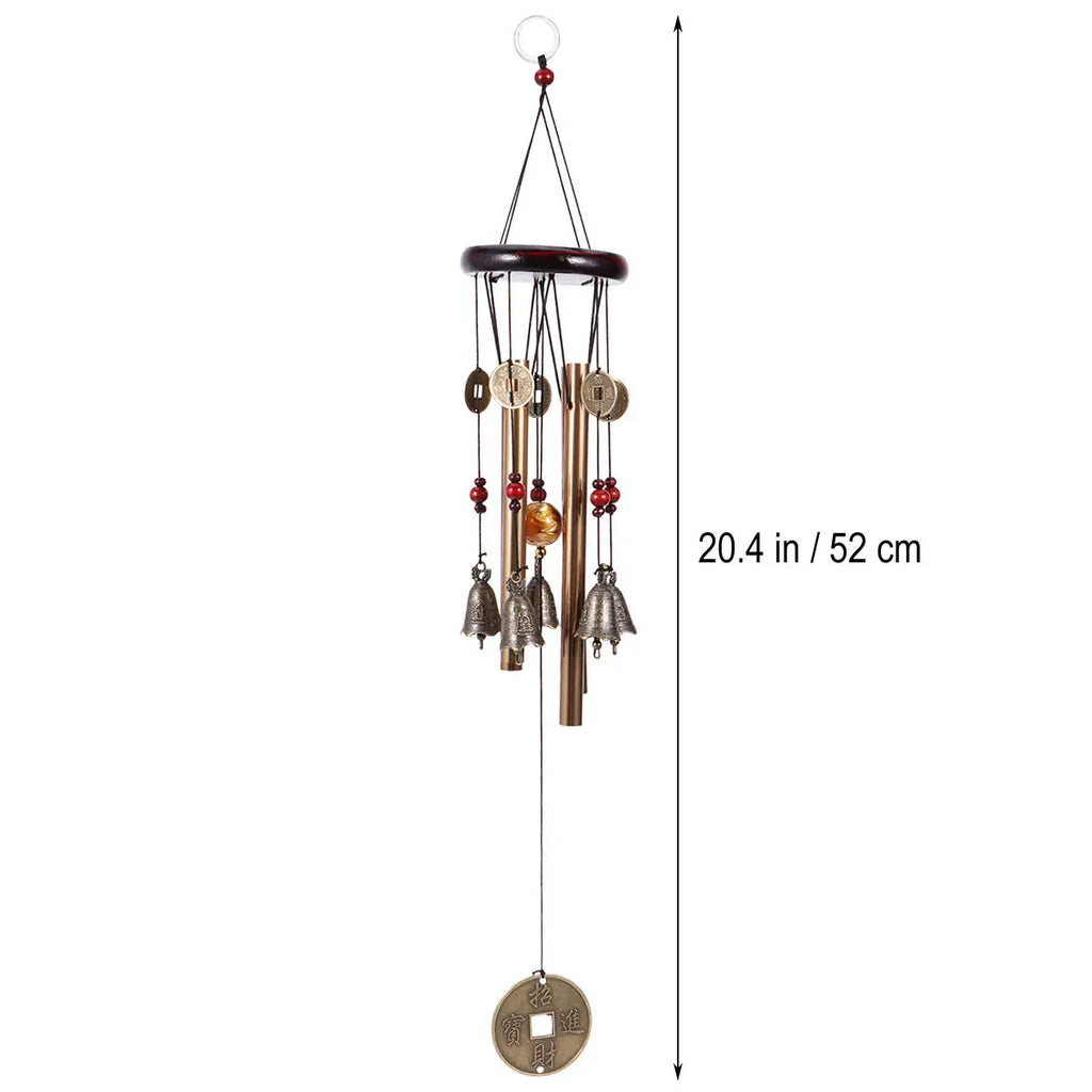 Bronze Wind Chimes Metal Wood Alloy Handmade Decorative Bell Chinese