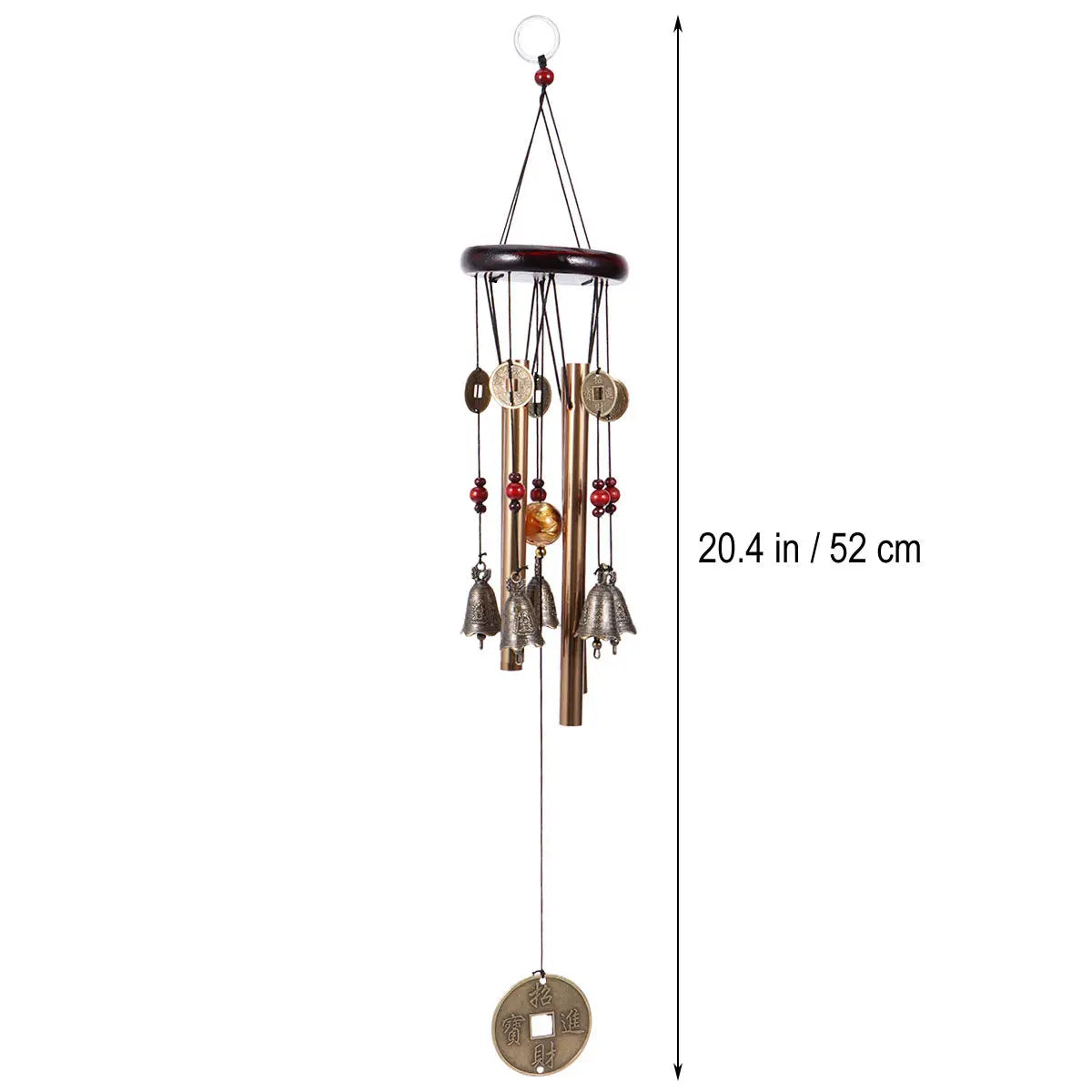Bronze Wind Chimes Metal Wood Alloy Handmade Decorative Bell Chinese