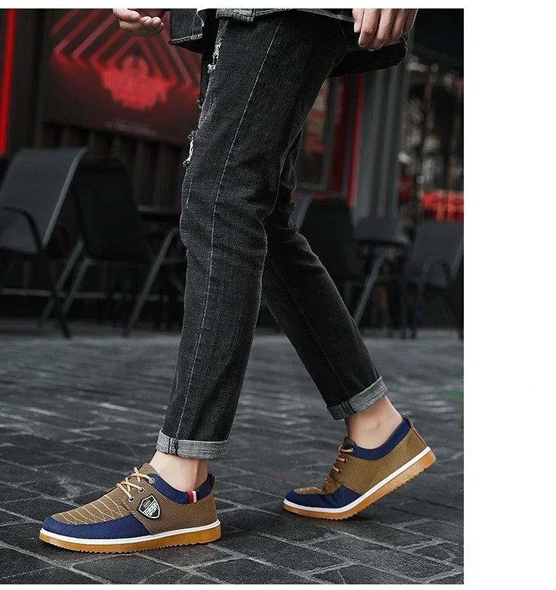 Selling Men's Casual Shoes Vulcanized Work Loafers Mesh Lightweight