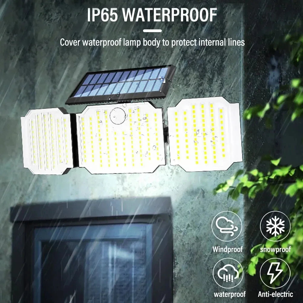 Solar Outdoor Lights Motion Sensor LED Safety Light Remote 3 Mode Zpaxo