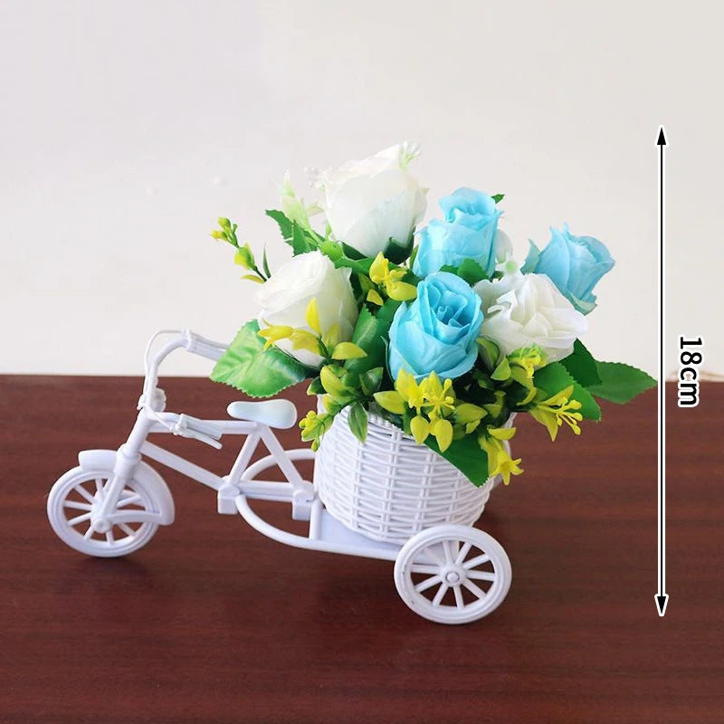 MRattan Flower Basket Vase Tricycle Bicycle Model Home Garden Wedding Zpaxo A15