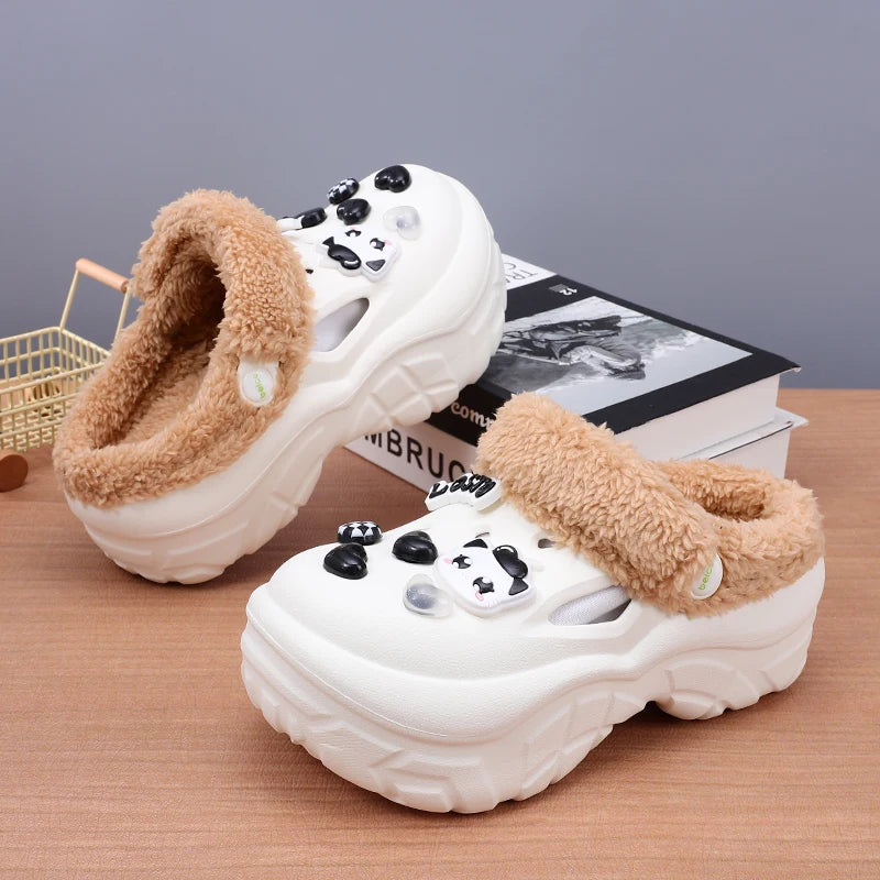 Winter Women EVA Waterproof Home Slides Shoes Classic Couple's Cotton