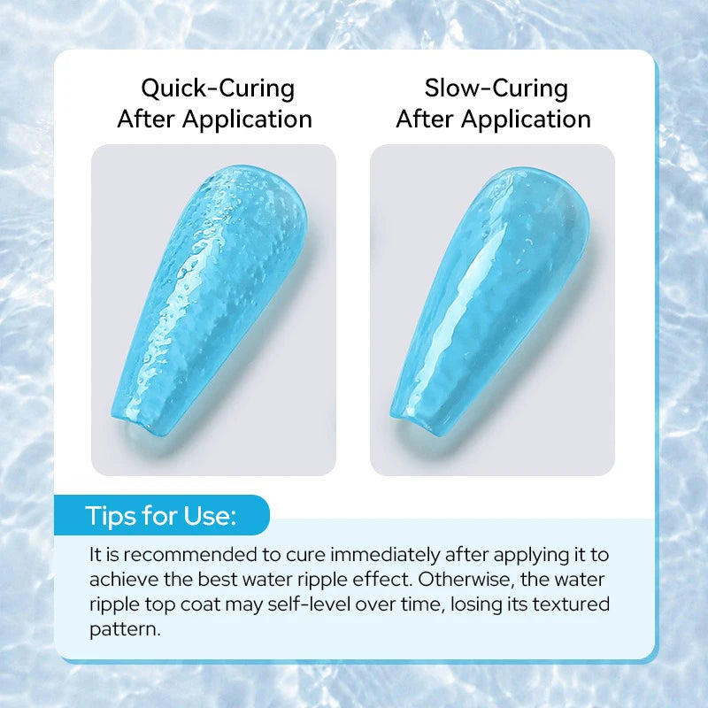 1/2pcs 3D Water Ripple Top Coat Gel Nail Polish No Washing Top Coat Nail Art Gel Naturally Formed Shape UV Soak Off Gel Varnish Zpaxo
