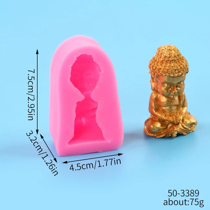 Buddha Silicone Candle Mold 3D Aromatherapy Handmade Soap Wax Clay Gypsum Candles Ornament Craft Making Mold Zpaxo 50-3389-A