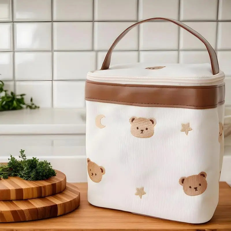 Cooler Bag Cute Thermal Lunch Bags For Women Reusable Foldable Work Meal Carrier Travel Food Storage For Picnic And Camping Zpaxo