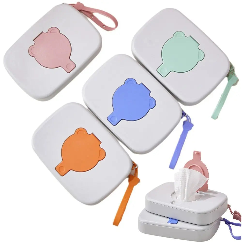 Refillable Baby Wipe Dispenser Silicone Seal Flip Cover Travel Holder Zpaxo