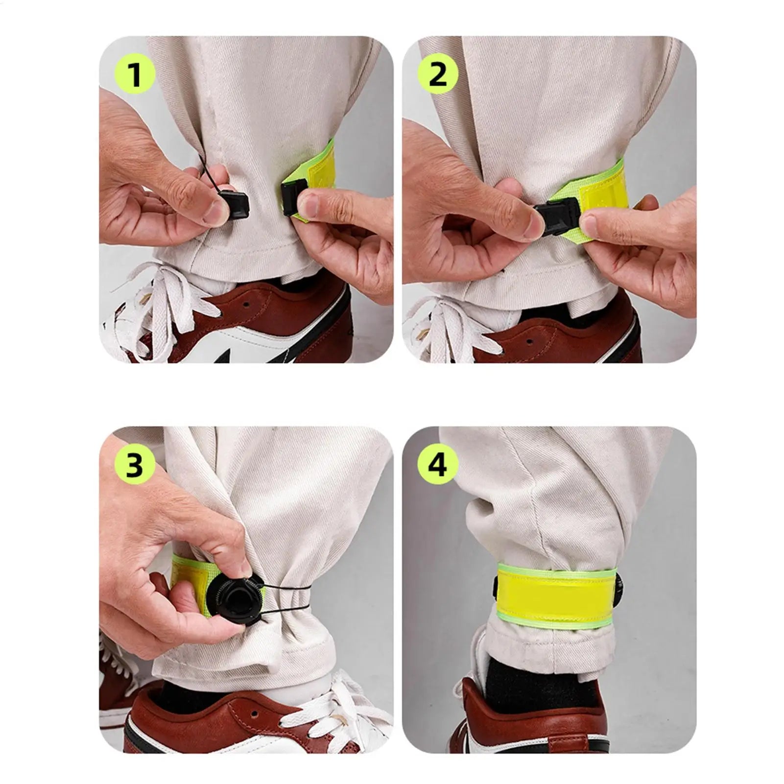 Reflective Cycling Ankle Straps – Adjustable Bike Pant Leg Bands Cycling Ankle Strap Zpaxo