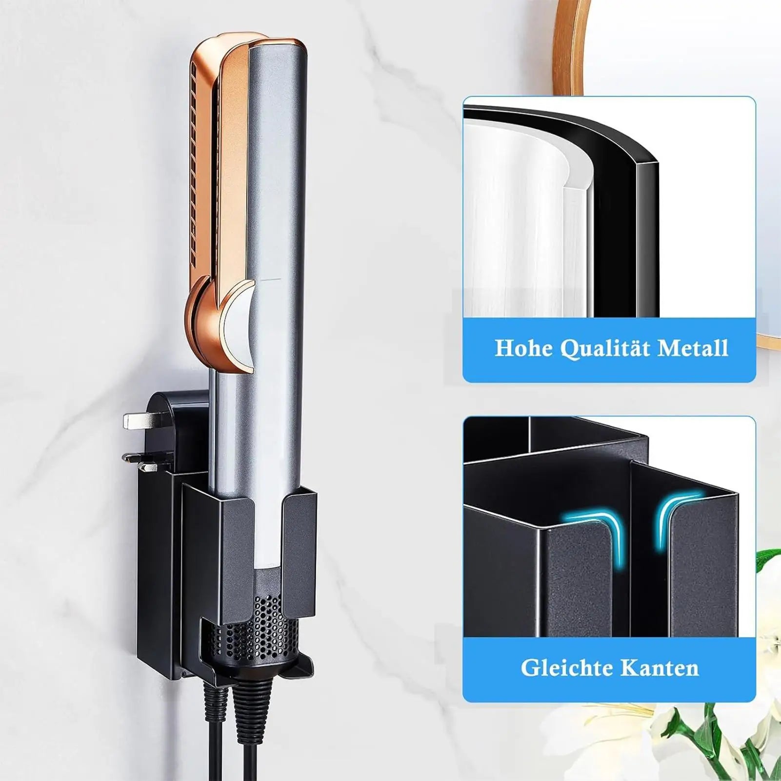 Curling Iron Holder Wall Mounted Adhesive Organizer Rack Hot Tool Organizer For Home Salon Bathroom Vanity Dressing Area Small Zpaxo China Mainland